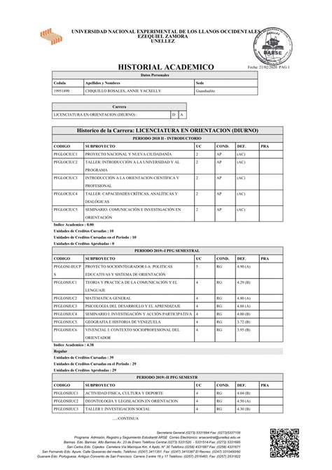 Historial Academico Orientacion