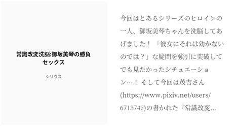 R 18 とある魔術の禁書目録 御坂美琴 常識改変洗脳御坂美琴の勝負セックス シリウスの小説 Pixiv