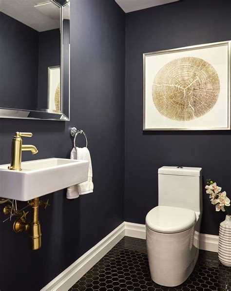 Powder Rooms With Black Floors