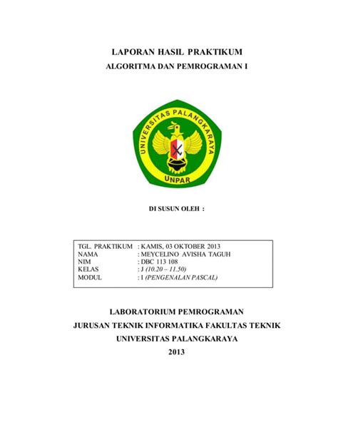 Laporan Hasil Praktikum Modul I Pengenalan Pascal Pdf