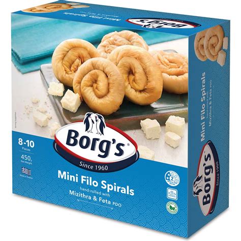 Borg S Mini Filo Spirals Mizithra Feta 450g Woolworths