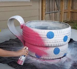 How To Turn Old Tires Into A Teacup Planter