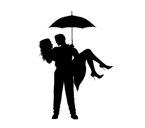 Romantic Couple Silhouettes People Characterssuper For Crayon Art D