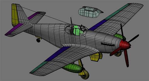 3d North American P 51b Mustang Model