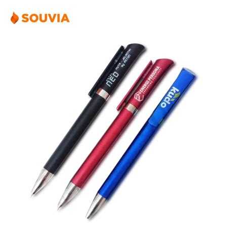 Pesan Pulpen Souvenir Acara Kantor Gratis Branding SOUVIA