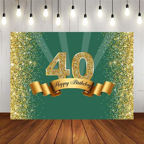 Amazon Lofaris Happy Th Birthday Backdrop Green And Glitter