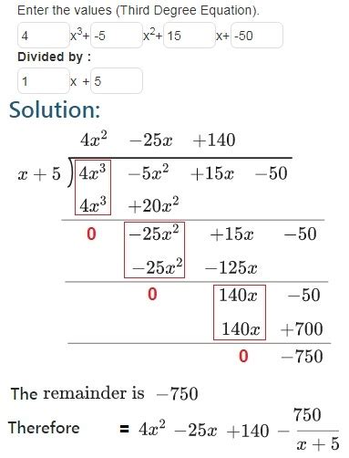 Polynomial Long Division Calculator