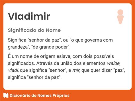 Significado do nome Vladimir - Dicionário de Nomes Próprios