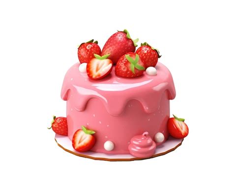 Premium Psd Strawberry Cake Isolated