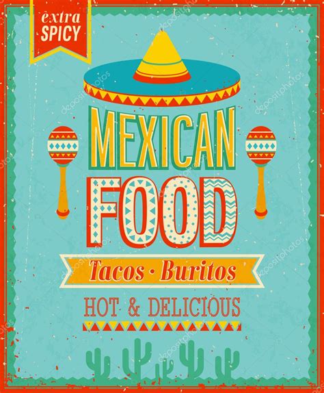 Vintage Mexican Food Poster. — Stock Vector © aviany #30118449