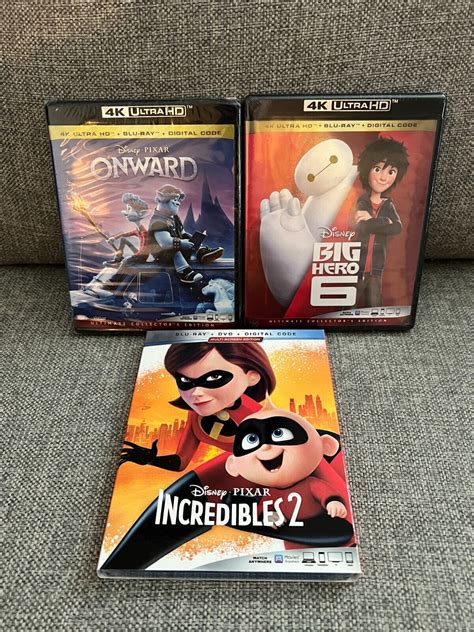 Disney Lot Big Hero K Onward K Incredibles Blu Ray