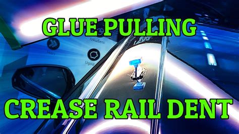 Glue Pulling And Blending A Crease Dent On Audi Rail Dent Repair Pdr Youtube