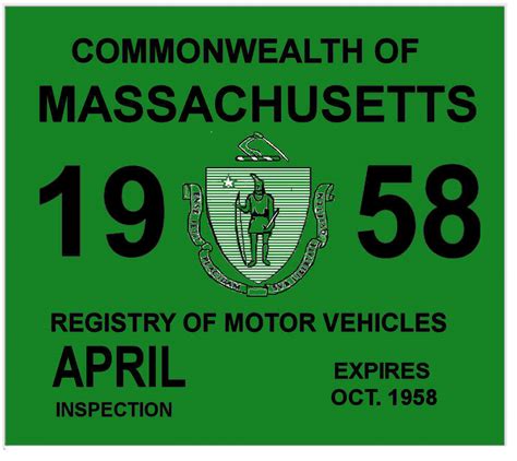 1957 Massachusetts Fall INSPECTION Sticker - $20.00 : Bob Hoyts Classic ...