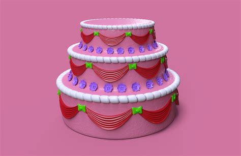 Festive Wedding Cake 3d Model By Fusionhorn 3docean