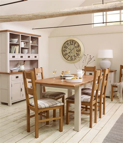 Kemble Rustic Solid Oak And Painted Dining Room Rustic Dining Room