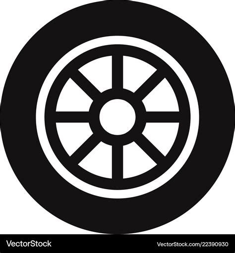 Car Wheel Icon Royalty Free Vector Image Vectorstock