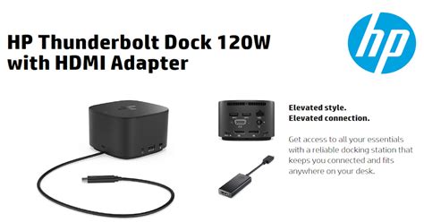 HP Thunderbolt Dock 120W with HDMI Adapter | Data-Smart Computers