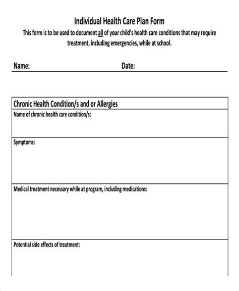 Health Care Plan Template 15 Word Pdf Format Download Free