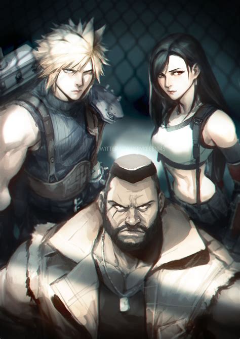 Tifa Lockhart Cloud Strife And Barret Wallace Final Fantasy And