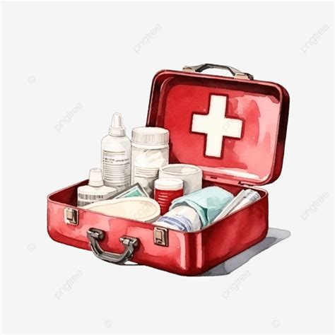 First Aid Kit Watercolor Element First Aid Kit First Aid Medicine