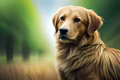 golden retriever, painting, dog, portrait, hd wallpaper. AI-Generated ...