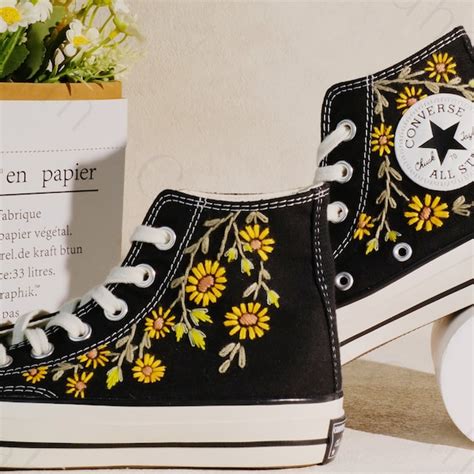 Sunflower Converse Etsy