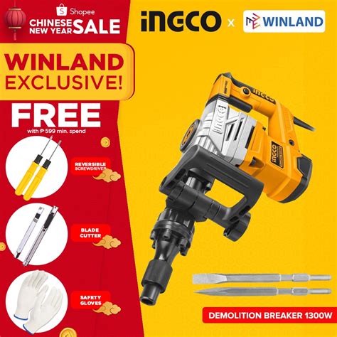 Ingco By Winland Industrial Demolition Breaker Hammer 1300w Pdb13008