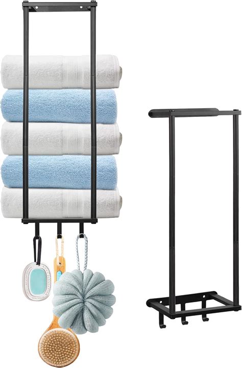 Bathroom Towel Racks Wall Mounted Rolled Bath Towels Holder Storage