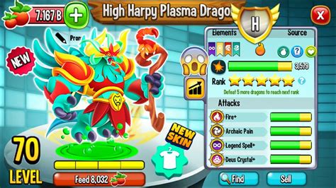 Dragon City High Harpy Plasma Dragon New Heroic Exclusive Dragon