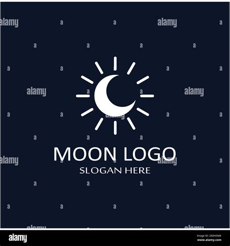 Full Moon And Half Moon Logo With Logo Vector Icon Concept Design And