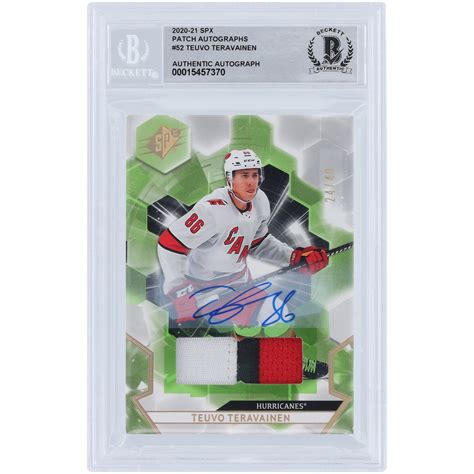 Teuvo Teravainen Carolina Hurricanes Autographed 2020 21 Upper Deck SPX