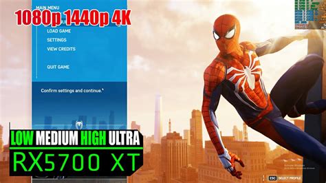 RX 5700 XT Spider Man Remastered 1440p 1080p Ultra High Medium