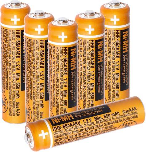 6 Pack HHR 55AAABU NI MH AAA Rechargeable Batteries For Panasonic 1 2V