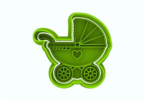 Green Baby Stroller Clipart