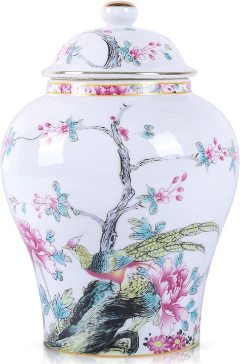 Amazon Chinese Ginger Jar With Lid Chinoiserie Antique Style Home