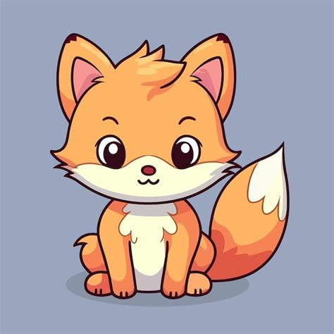 El Lindo Personaje De Dibujos Animados De Fox Vector Vector Premium