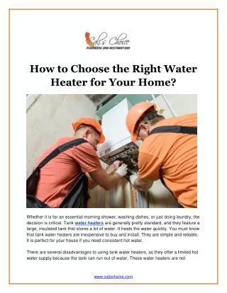 Ppt How To Choose The Right Water Heater For Your Home Powerpoint