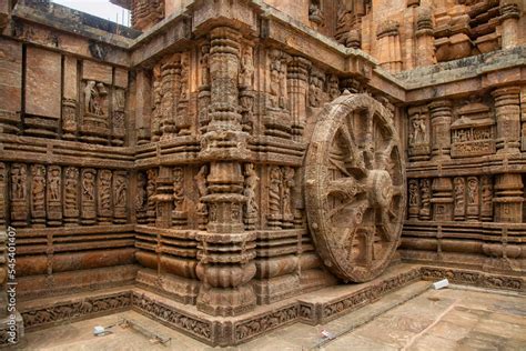 Ancient Stone Carvings At Konark Sun Temple At Pur Depicting The