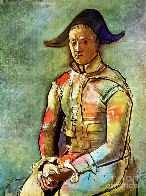 Seated Harlequin By Pablo Picasso 1923 Painting By Pablo Picasso Pixels