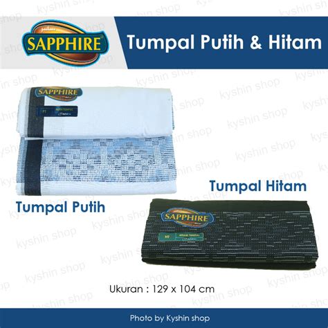 Jual Sarung SAPPHIRE Hitam Putih Polos Tumpal Kain Sarung Tenun Premium