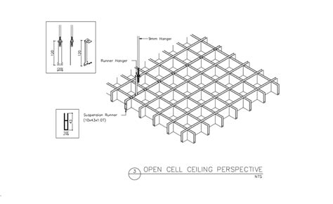 T R Interior Systems Eclipse Aluminium Open Cell Ceiling