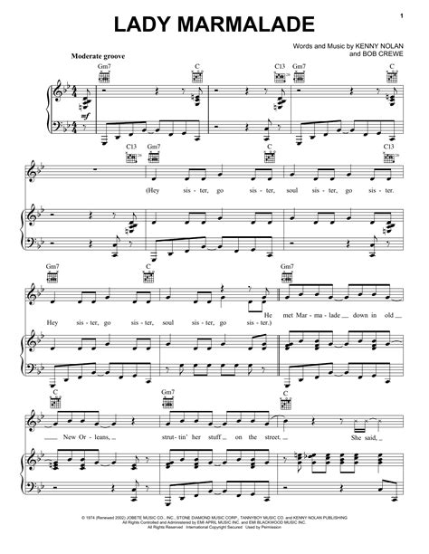 Lady Marmalade | Sheet Music Direct