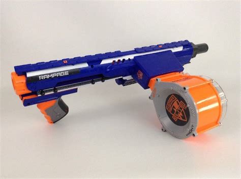 Nerf Gun N Strike Elite Rampage Blaster With Drum Magazine 10 Darts Hasbro 2011 Dart Guns