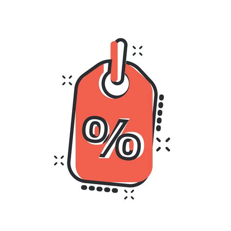 Vector Cartoon Discount Shopping Tag Icon In Comic Style Discount