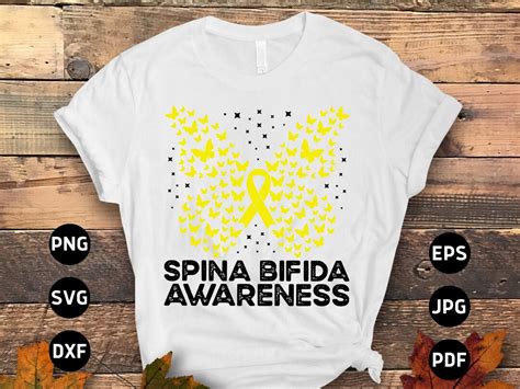 Spina Bifida Awareness Svg Png Spina Bifida Butterfly Svg Yellow