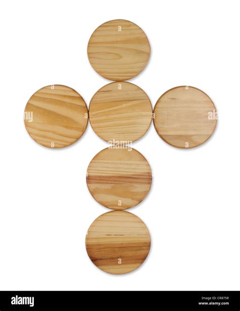 Cross Made Out Of Wood Circles Stock Photo Alamy