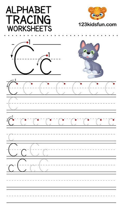 Alphabet Tracing Worksheets A Z Free Printable For Kids 123 Kids Fun