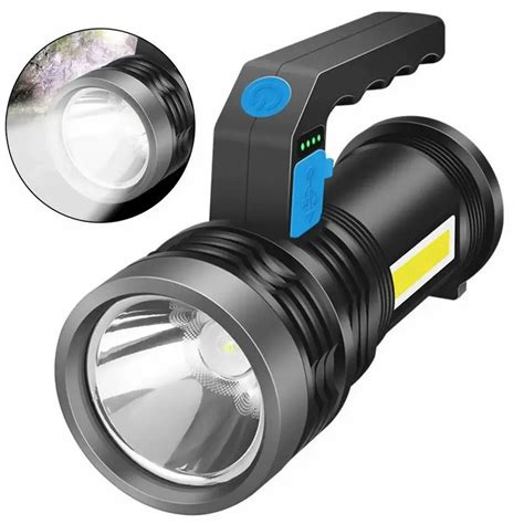 Waterproof 2 In 1 USB Rechargeable Spotlight Handheld Torch LED