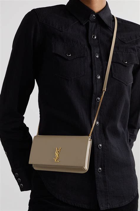 SAINT LAURENT Cassandre Strap Leather Phone Case Ysl Crossbody Bag