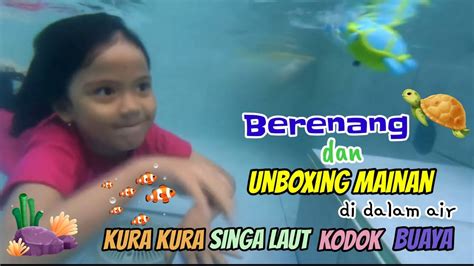 Unboxing Mainan Kura Kura Kodok Buaya Singa Laut Di Kolam Renang